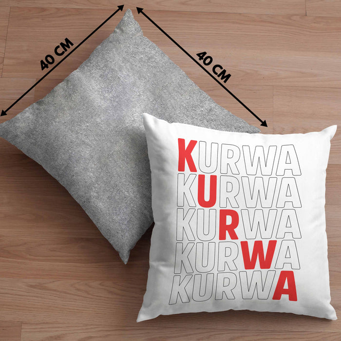 Kurwa Kissen mit Füllung 40x40 Polen Polska (Grau) Grau Trendation