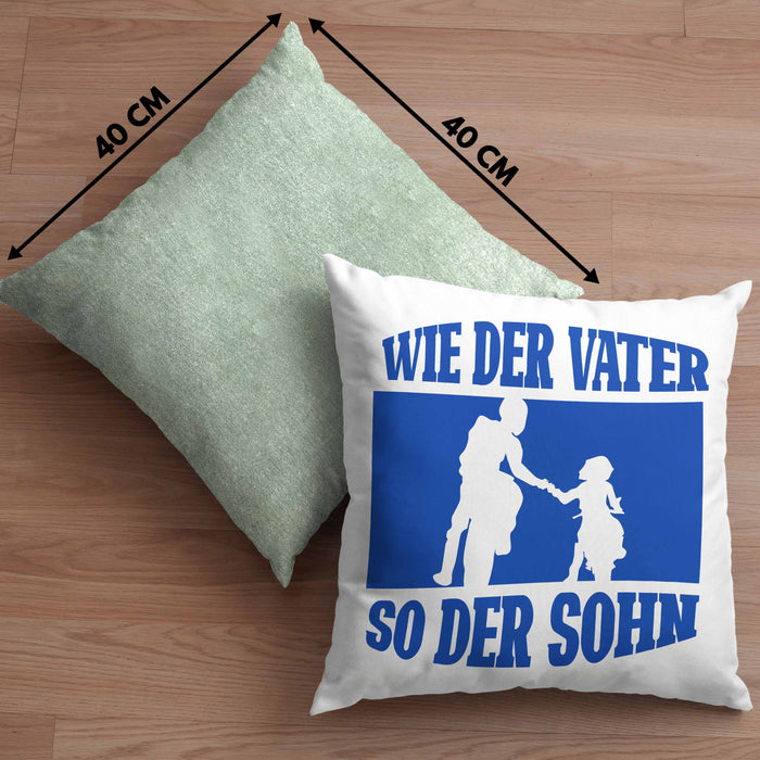 Lustige Motorrad-Kissen mit Füllung 40x40 für Vater und Sohn Geschenk zum Vatertag Wie Der Vater So Der Sohn (Grau) Grün Trendation