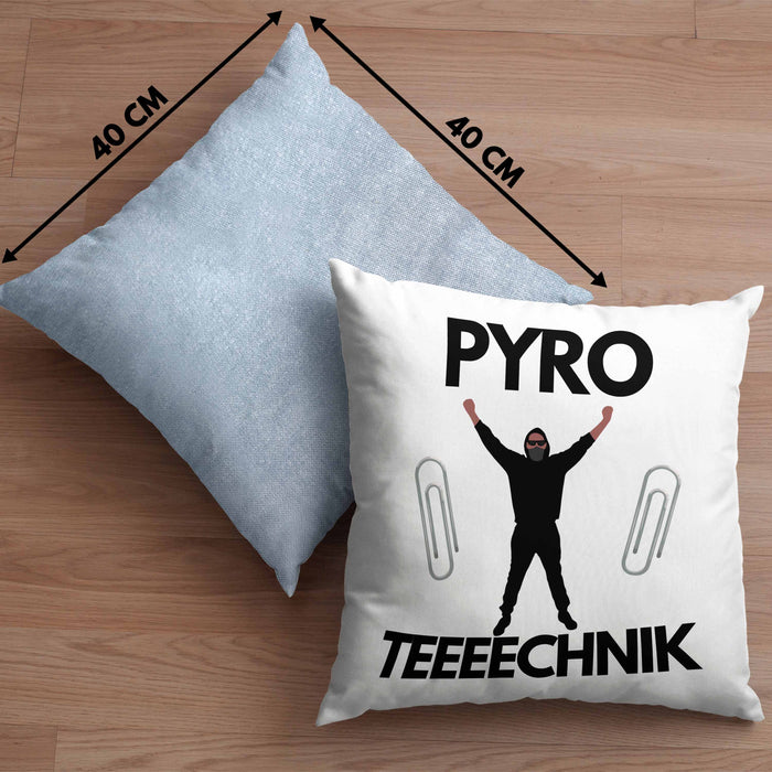 Pyrotechnik Kissen mit Füllung 40x40 Geschenk Pyrotechnik Ist Doch Kein Verbrechen Meme (Grau) Blau Trendation