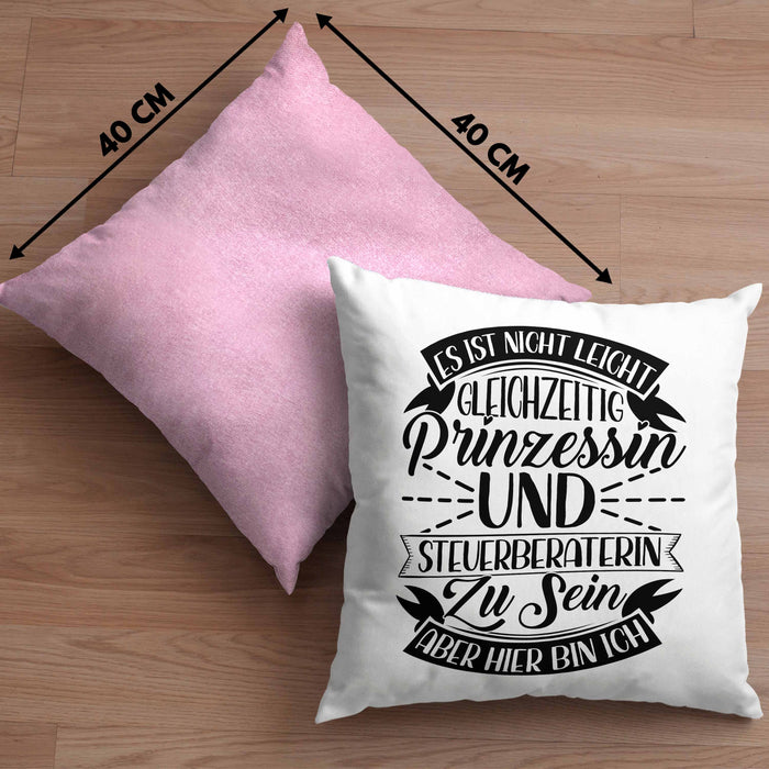 Steuerberaterin Geschenk Kissen mit Füllung 40x40 Geschenkidee (Grau) Rosa Trendation