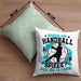 Handball Geschenk Kissen mit Füllung 40x40 Geschenkidee Handball-Spieler Handballspielerin Mädchen Jungs Warum Ich Handball Spiele? (Grau) Grün Trendation