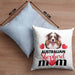 Australian Shepherd Besitzer Mom Mama Kissen mit Füllung 40x40 Geschenk Lustiger Spruch Geschenkidee Australian Shepherd Besitzerin (Grau) Blau Trendation