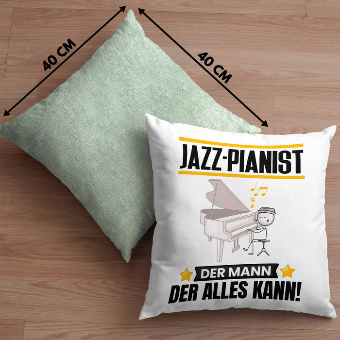 Jazz-Pianist Kissen mit Füllung 40x40 Geschenk für Jazz-Pianist Der Mann Der Alles Kann Geschenkidee zum Geburtstag (Grau) Grün Trendation