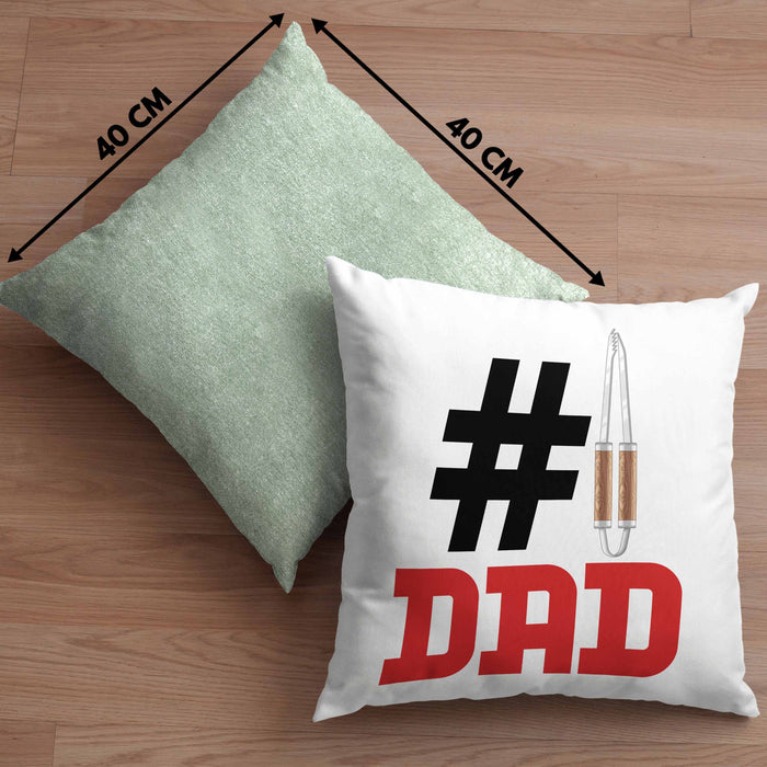 Grillen Nummer 1 Dad Vater Kissen mit Füllung 40x40 Geschenk Grillmeister Papa Geschenkidee Bester Papa Der Welt Vatertag Lustige Geschenkidee (Grau) Grün Trendation
