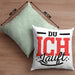 Du Ich Läuft Kissen mit Füllung 40x40 Geschenk Beste Freundin Paare Geschenkidee Liebe Paar (Grau) Grün Trendation