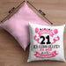 21. Geburtstag Geschenk Kissen mit Füllung 40x40 Frauen Mädchen Geschenkidee Endlich 21 Ich Kann Alles Ich Weiß Alles Ähm Mama (Grau) Rosa Trendation