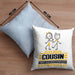 Cousin Geschenk Kissen mit Füllung 40x40 Ich Bin Cousin Aber Sag Doch Einfach Superheld Lustige Geschenkdiee für Cousin (Grau) Blau Trendation