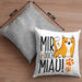 Katzen Kissen mit Füllung 40x40 Lustige Geschenkidee "Mir Doch Miau" Geschenk für Katzen-Besitzerin (Grau) Grau Trendation