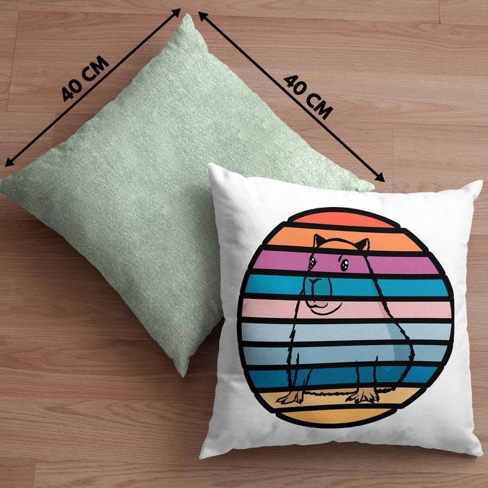 Kissen mit Füllung 40x40 mit Capybara-Motiv Geschenk für Capybara Liebhaber Geschenkidee (Grau) Grün Trendation