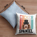 Cocker Spaniel Besitzer Kissen mit Füllung 40x40 Geschenk Lustiger Spruch Geschenkidee Retro Vinatge Cocker Spaniel (Grau) Blau Trendation