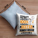 Hundefrisör Geschenk Lustiger Spruch für Hundefrisör Geschenkidee Bester Hundefrisör Der WeltKissen mit Füllung 40x40 (Grau) Blau Trendation