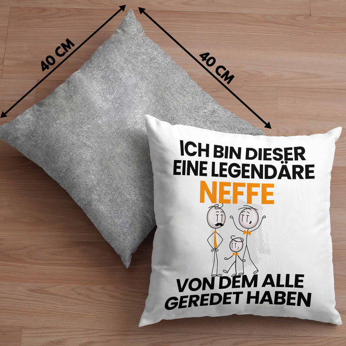 Neffe Geschenk Kissen mit Füllung 40x40 Lustige Geschenkidee Geburtstag für Neffe Ich Bin Dieser Legendäre Neffe Von Dem Alle Geredet Haben (Grau) Grau Trendation