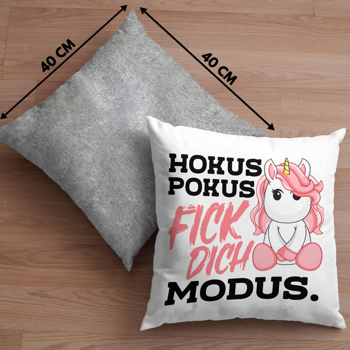Lustige Ich Hasse Menschen Kissen mit Füllung 40x40 Mit Spruch Einhorn Geschenk Mama Freundin Kollegin Geschenkidee Arbeit Frauen (Grau) Grau Trendation