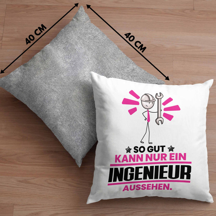 Ingenieur Geschenk Kissen mit Füllung 40x40 So Gut Kann Nur Ein Ingenieur Aussehen Geschenkidee (Grau) Grau Trendation