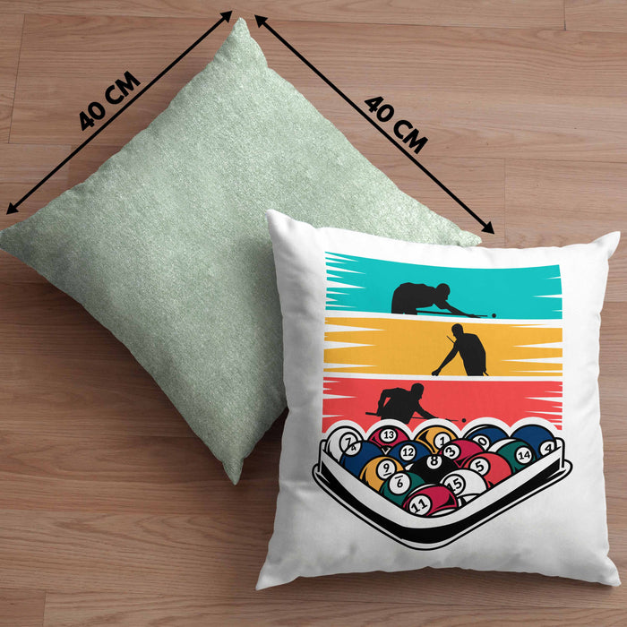 Billard Pool Kissen mit Füllung 40x40 Geschenk Queu Geschenkidee Spruch Grafik (Grau) Grün Trendation