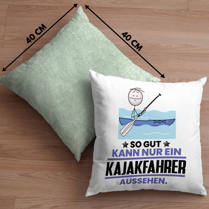 Kajakfahrer Geschenk Kissen mit Füllung 40x40 So Gut Kann Nur Ein Kajakfahrer Aussehen Geschenkidee (Grau) Grün Trendation