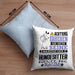 Hundesitter Geschenk Kissen mit Füllung 40x40 Lustiger Spruch Erheben Sie Sich Der Hundesitter Betritt den Raum (Grau) Blau Trendation