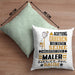 Maler Geschenk Kissen mit Füllung 40x40 Lustiger Spruch Erheben Sie Sich Der Maler Betritt den Raum (Grau) Grün Trendation