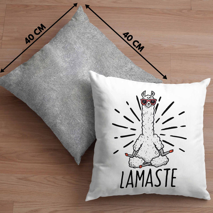 Llama Meditations-Kissen mit Füllung 40x40 Geschenk für Meditationsliebhaber Meditieren (Grau) Grau Trendation