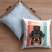 Rottweiler Besitzer Kissen mit Füllung 40x40 Geschenk Lustiger Spruch Geschenkidee Retro Vinatge Rottweiler (Grau) Blau Trendation