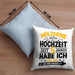 Hölzerne Hochzeit Kissen mit Füllung 40x40 Geschenk Ehemann Ehefrau Partner Seit 5 Jahren Habe Ich Die Da An Der Backe (Grau) Blau Trendation