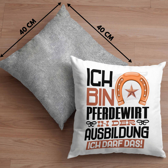 Pferdewirt Ausbildung Kissen mit Füllung 40x40 Geschenk Ich Bin Pferdewirt In Der Ausbildung Ich Darf Das Geschenkidee Spruch (Grau) Grau Trendation