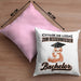 Bachelor Geschenk Abschluss Kissen mit Füllung 40x40 Spruch Master Abitur Abi Graduation Bestanden Prüfung Lizenz zum Besserwisser (Grau) Rosa Trendation