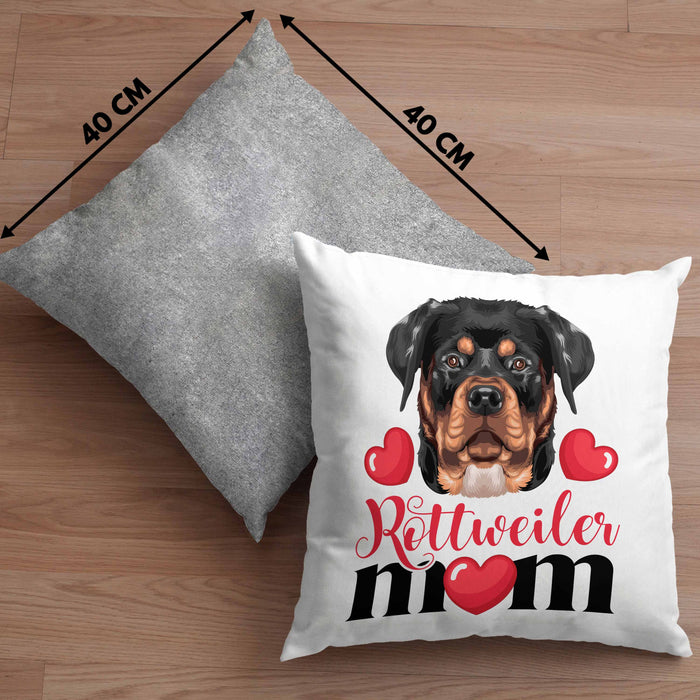 Rottweiler Besitzer Mom Mama Kissen mit Füllung 40x40 Geschenk Lustiger Spruch Geschenkidee Rottweiler Besitzerin (Grau) Grau Trendation