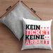 Lustiges Geschenk für IT Support Mitarbeiter Kissen mit Füllung 40x40 "Kein Ticket Keine Arbeit" (Grau) Grau Trendation