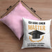 Master Prüfung Kissen mit Füllung 40x40 bestanden Geschenk Abschluss Masterarbeit Exam Prüfung Graduation (Grau) Rosa Trendation