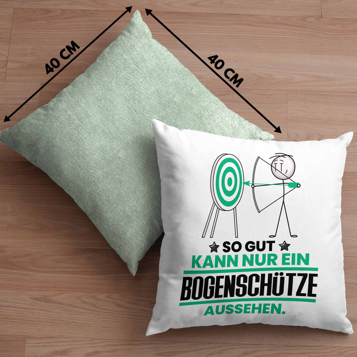 Bogenschütze Geschenk Kissen mit Füllung 40x40 So Gut Kann Nur Ein Bogenschütze Aussehen Geschenkidee (Grau) Grün Trendation