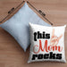 This Mom Rocks Lustige Kissen mit Füllung 40x40 Mama Rockn Roll Geschenkidee (Grau) Blau Trendation