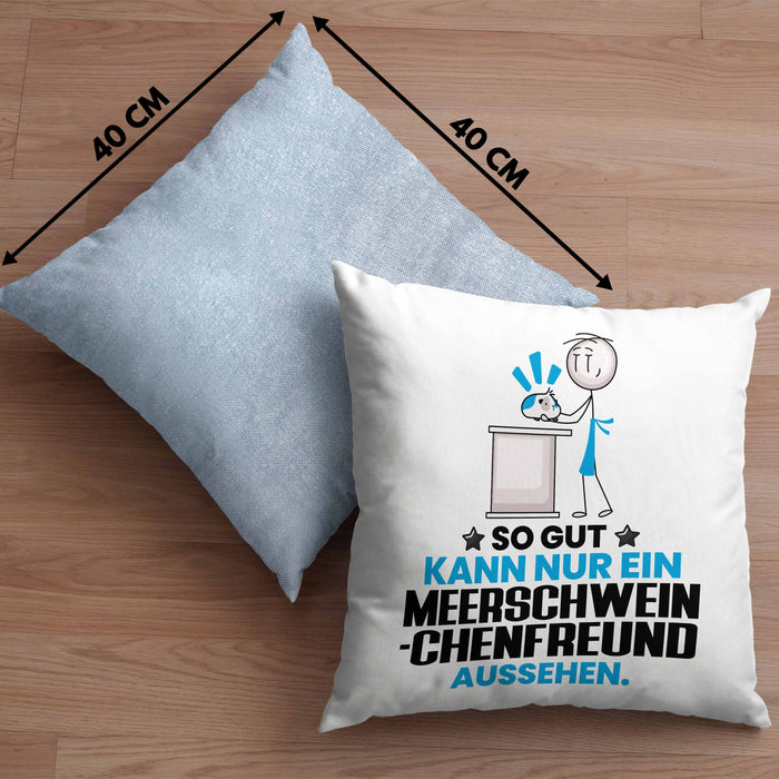 Meerschweinchenfreund Geschenk Kissen mit Füllung 40x40 So Gut Kann Nur Ein Meerschweinchenfreund Aussehen Geschenkidee (Grau) Blau Trendation