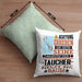 Taucher Geschenk Kissen mit Füllung 40x40 Lustiger Spruch Erheben Sie Sich Der Taucher Betritt den Raum (Grau) Grün Trendation