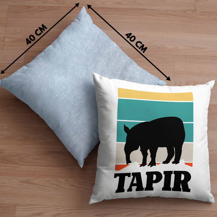 Lustige Tapir Kissen mit Füllung 40x40 Geschenk Tapir Liebhaber Grafik Retro (Grau) Blau Trendation