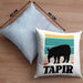 Lustige Tapir Kissen mit Füllung 40x40 Geschenk Tapir Liebhaber Grafik Retro (Grau) Blau Trendation