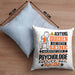 Psychologe Geschenk Kissen mit Füllung 40x40 Lustiger Spruch Erheben Sie Sich Der Psychologe Betritt den Raum (Grau) Blau Trendation