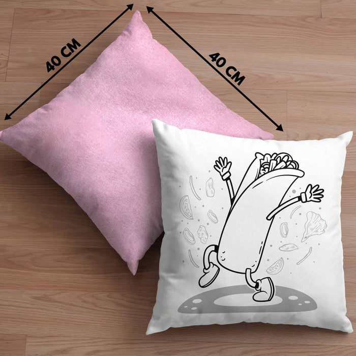 Burrito Geschenk Kissen mit Füllung 40x40 (Grau) Rosa Trendation