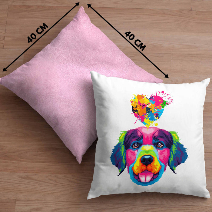 Golden Retriever Herz Farbe Besitzer Kissen mit Füllung 40x40 Geschenk Lustiger Spruch Geschenkidee Golden Retriever Liebhaber (Grau) Rosa Trendation