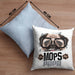 Mops Papa Besitzer Kissen mit Füllung 40x40 Geschenk Lustiger Spruch Geschenkidee Mops Liebhaber (Grau) Blau Trendation