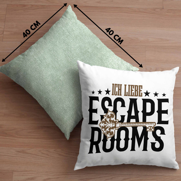 Escape Room Lustige Kissen mit Füllung 40x40 Escape Room Fans Geschenkidee (Grau) Grün Trendation