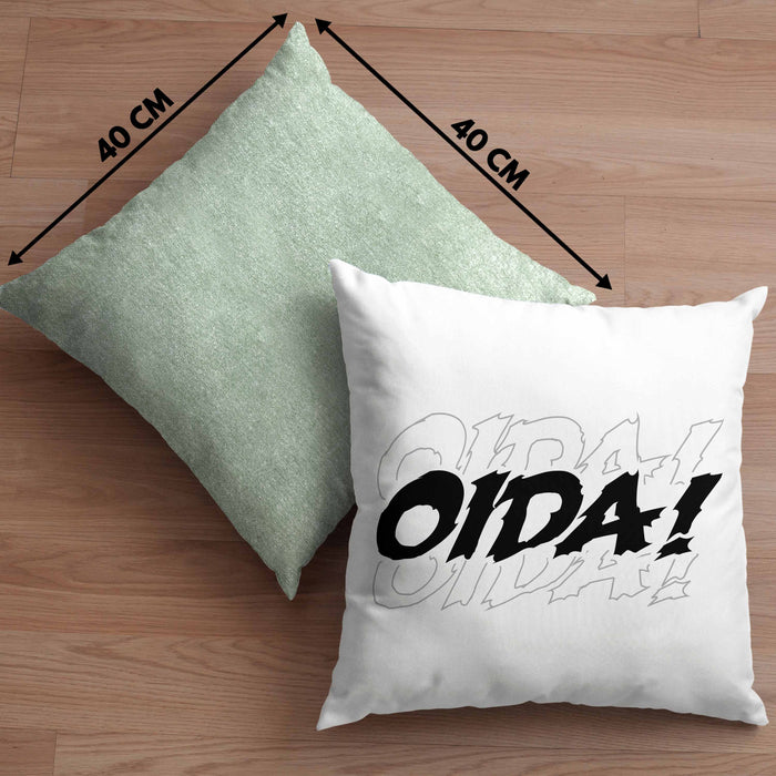 Oida Kissen mit Füllung 40x40 Geschenk Bayern Bayrisch Dialekt (Grau) Grün Trendation