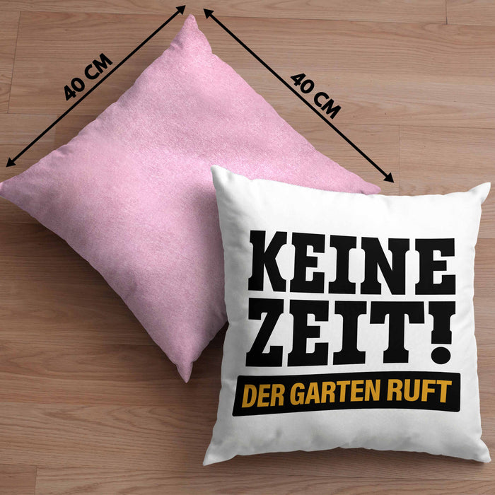Keine Zeit Kissen mit Füllung 40x40 mit Spruch Garten Hobbygärtner Geschenk Lustig Gärtnerin Geschenkidee Gärtner (Grau) Rosa Trendation
