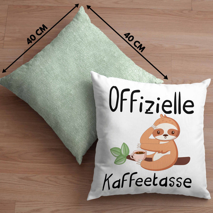 Offizielle Geschenk Kaffeetrinker Geschenkidee Kaffee-Kissen mit Füllung 40x40 (Grau) Grün Trendation