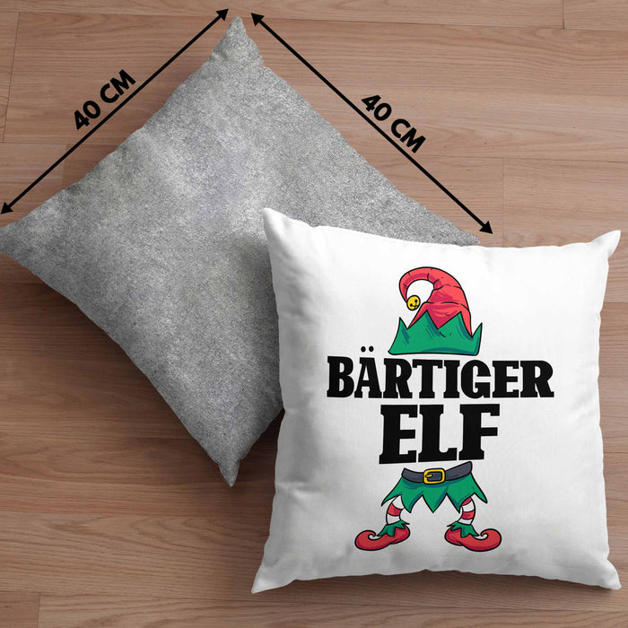 Bart Kissen mit Füllung 40x40 Geschenk Lustiger Spruch Bartträger Bärtiger Elf Geschenkidee Geburtstag (Grau) Grau Trendation