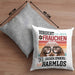 Cocker Spaniel Besitzerin Frauchen Kissen mit Füllung 40x40 Geschenk Lustiger Spruch Geschenkidee Vorsicht Vor Dem Frauchen (Grau) Grau Trendation