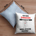 Ehemann Geschenk Kissen mit Füllung 40x40 Lustiger Spruch Ich Bin Ehemann Warum Weil Ich Es Kann Geschenkidee Bester Ehemann Geburtstag (Grau) Blau Trendation