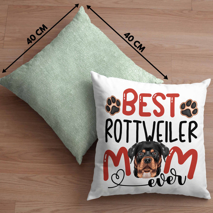 Rottweiler Mom Besitzerin Kissen mit Füllung 40x40 Geschenk Lustiger Spruch Geschenkidee Besitzerin Rottweiler Mama (Grau) Grün Trendation
