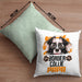 Border Collies Papa Besitzer Kissen mit Füllung 40x40 Geschenk Lustiger Spruch Geschenkidee Border Collies Liebhaber (Grau) Grün Trendation