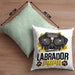 Labrador Papa Besitzer Kissen mit Füllung 40x40 Geschenk Lustiger Spruch Geschenkidee Labrador Liebhaber (Grau) Grün Trendation
